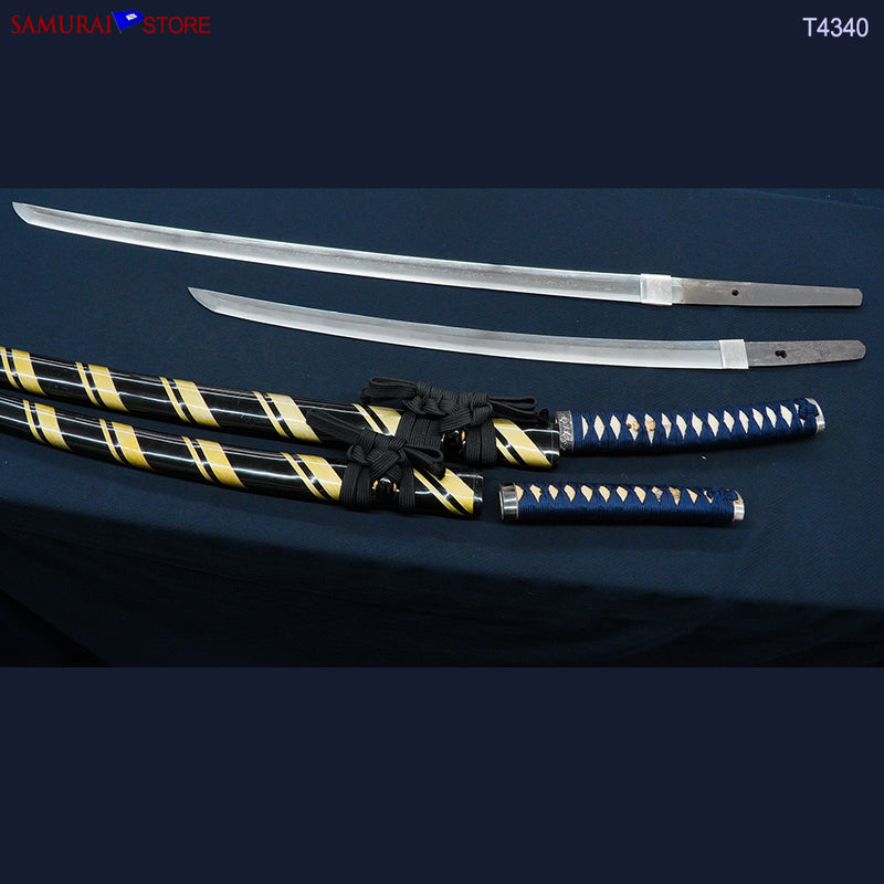 T4340 A Pair of Katana & Wakizashi swords SUKESADA in Ornate Mountings