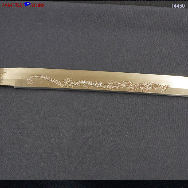 T4450 Katana Sword Tadatsuna Dragon Engravings w/ Antique Ornate Mountings NBTHK Hozon certificated