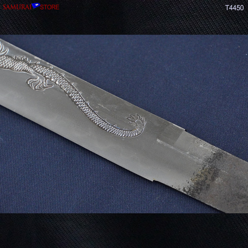 T4450 Katana Sword Tadatsuna Dragon Engravings w/ Antique Ornate Mountings NBTHK Hozon certificated