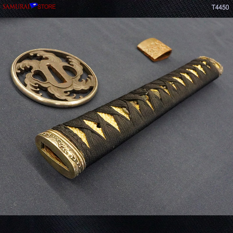 T4450 Katana Sword Tadatsuna Dragon Engravings w/ Antique Ornate Mountings NBTHK Hozon certificated