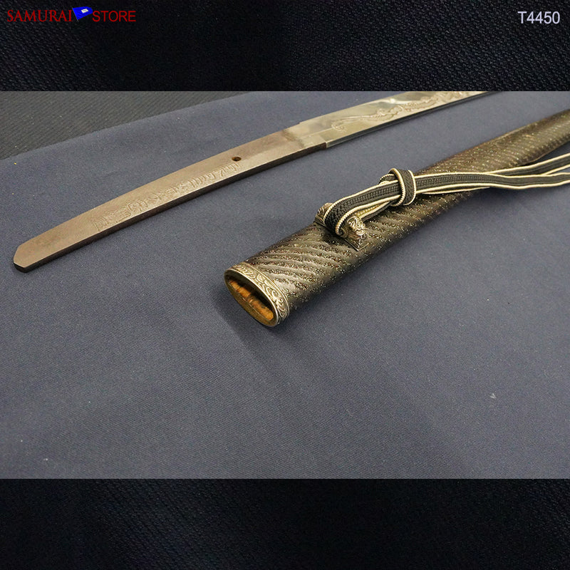 T4450 Katana Sword Tadatsuna Dragon Engravings w/ Antique Ornate Mountings NBTHK Hozon certificated