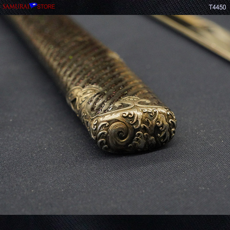 T4450 Katana Sword Tadatsuna Dragon Engravings w/ Antique Ornate Mountings NBTHK Hozon certificated