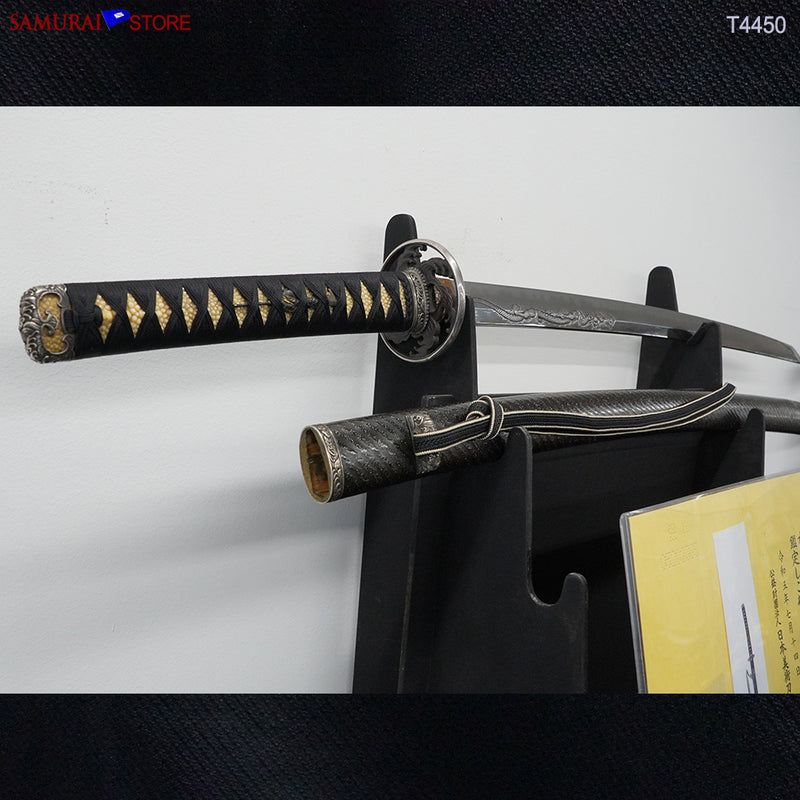 T4450 Katana Sword Tadatsuna Dragon Engravings w/ Antique Ornate Mountings NBTHK Hozon certificated