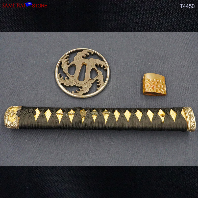 T4450 Katana Sword Tadatsuna Dragon Engravings w/ Antique Ornate Mountings NBTHK Hozon certificated