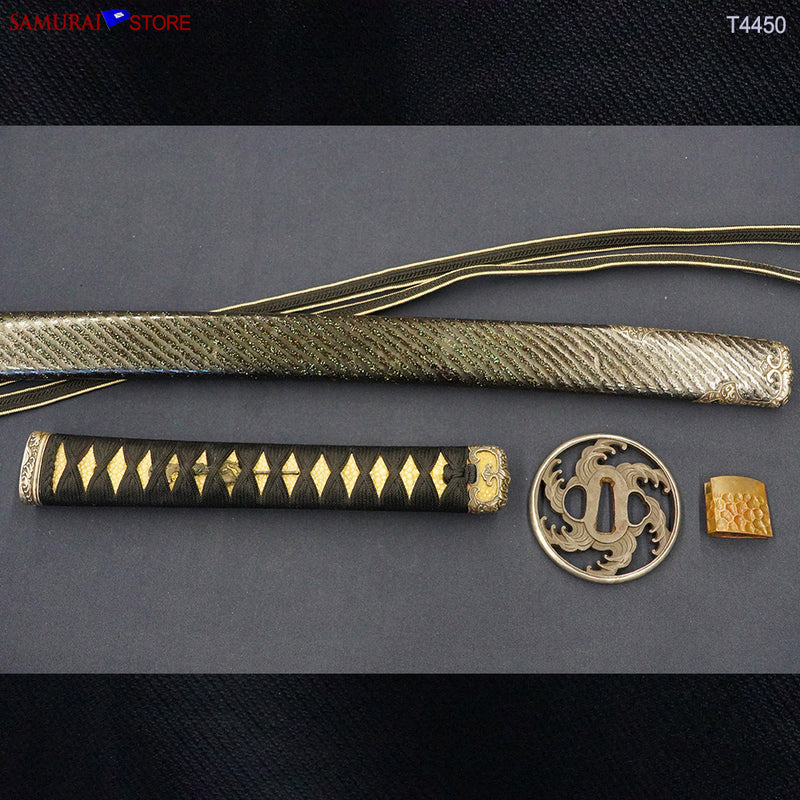 T4450 Katana Sword Tadatsuna Dragon Engravings w/ Antique Ornate Mountings NBTHK Hozon certificated