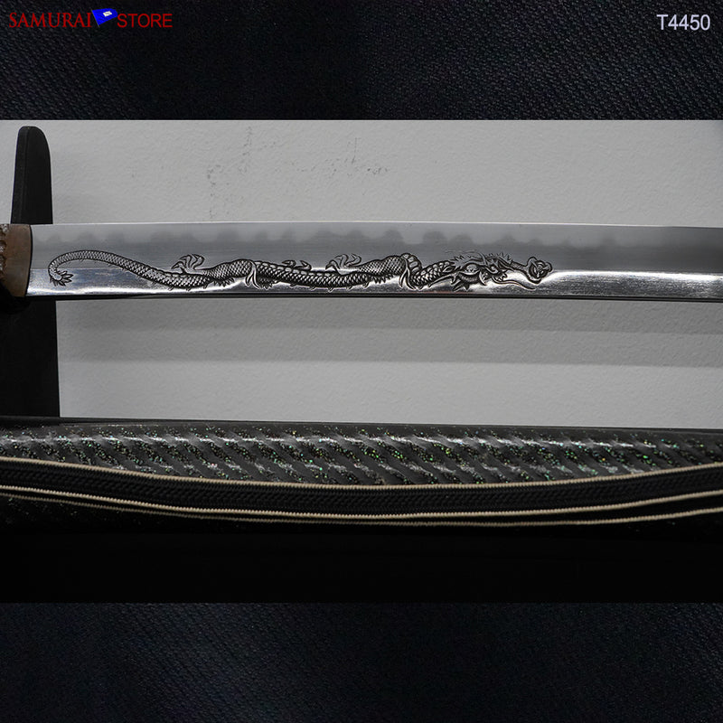 T4450 Katana Sword Tadatsuna Dragon Engravings w/ Antique Ornate Mountings NBTHK Hozon certificated