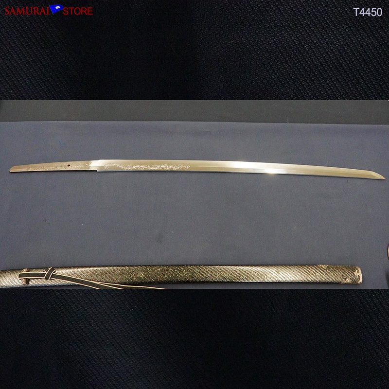 T4450 Katana Sword Tadatsuna Dragon Engravings w/ Antique Ornate Mountings NBTHK Hozon certificated