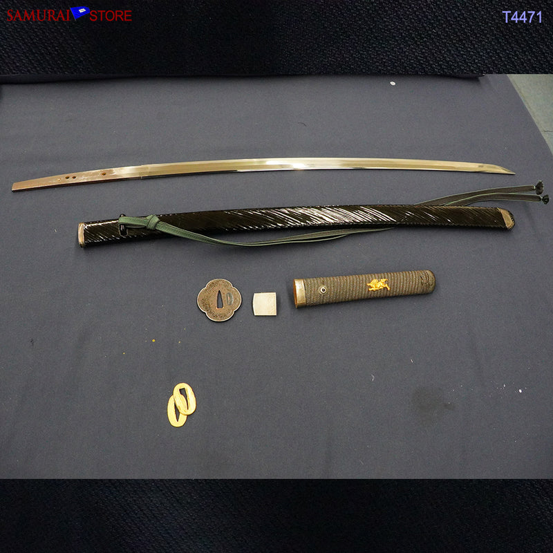 T4471 Antique Katana Sword SHIGETAKA w/ Gold hilt ornament- NBTHK certificated