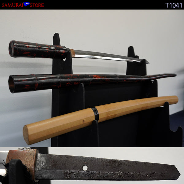 T1041 Wakizashi Sword KANEMORI in Shikomi-Zue Cane w/ NBTHK certificate - SAMURAI STORE